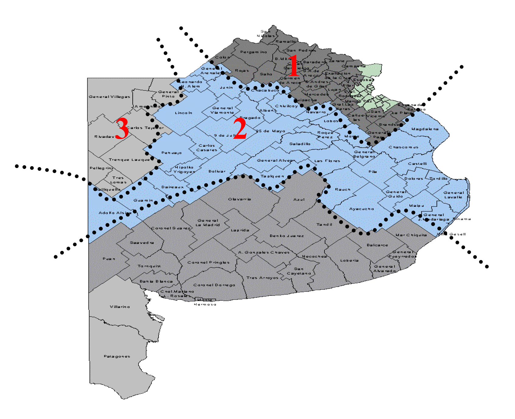 Posición de los tweets relacionados al granizo para el 08/10/2018